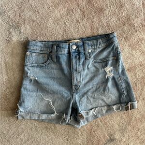 Madewell Light wash high rise denim shorts